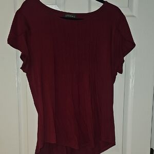 Chic Maroon Short Sleeve Women's Top